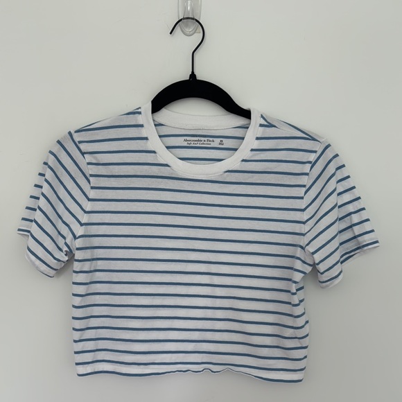 Abercrombie & Fitch Tops - Abercrombie & Fitch Blue and White Striped Crop Top - Size XS